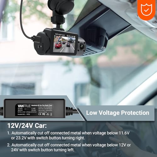 Vantrue 11 5ft USB C Hardwire Kit  12V 24V to 5V  with Acc Functionality  Low Voltage Protection for N4 S /N4 Pro S /N5 S /N2X/E1 Pro/E360/ACE/E1 Lite/E2/S1 Pro MAX