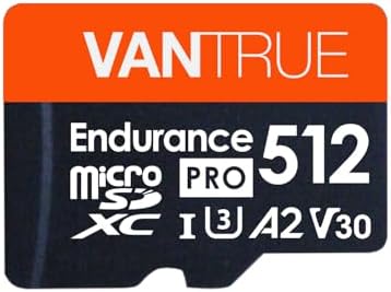 Vantrue 512GB microSDXC UHS I U3 4K UHD Video High Speed Transfer Monitoring SD Card with Adapter for Dash Cams  Body Cams  Action Camera  Surveillance & Security Cams