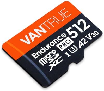 Vantrue 512GB microSDXC UHS I U3 4K UHD Video High Speed Transfer Monitoring SD Card with Adapter for Dash Cams  Body Cams  Action Camera  Surveillance & Security Cams