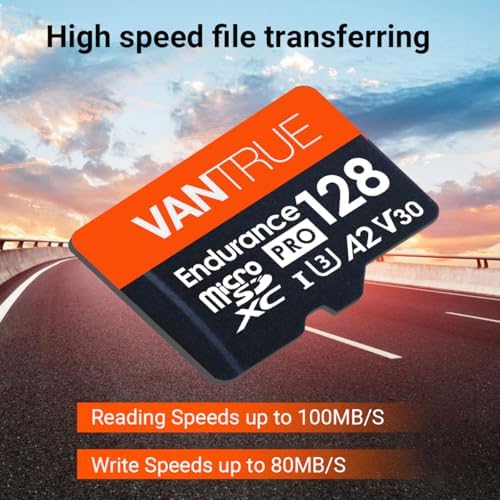 Vantrue 512GB microSDXC UHS I U3 4K UHD Video High Speed Transfer Monitoring SD Card with Adapter for Dash Cams  Body Cams  Action Camera  Surveillance & Security Cams