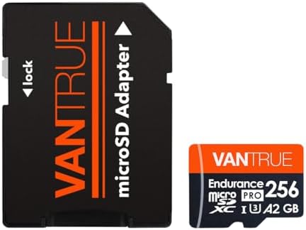 Vantrue 512GB microSDXC UHS I U3 4K UHD Video High Speed Transfer Monitoring SD Card with Adapter for Dash Cams  Body Cams  Action Camera  Surveillance & Security Cams