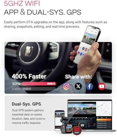 Vantrue E1 Pro 4K Mini Dash Cam Front  STARVIS 2 PlatePix HDR Night Vision Car Camera  Built in 5G WiFi GPS  1 54 IPS Screen  Voice Control  24/7 Buffered Parking Mode  Support 1TB Max