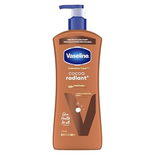 Vaseline Intensive Care Body Lotion Cocoa Radiant for Dry Skin Lotion Made with Ultra Hydrating Lipids and Pure Cocoa Butter for a Long Lasting  Radiant Glow 20 3 oz