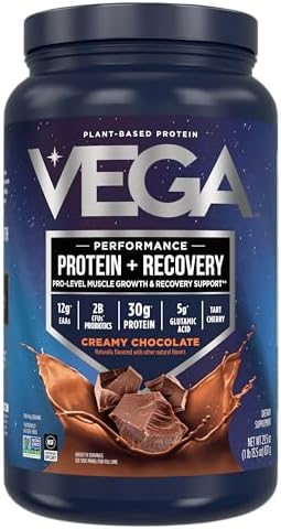 Vega Sport Vegan Protein Powder   Recovery   30g Plant Based Protein per Serving  Vanilla  45 Servings  5g BCAAs  Probiotics  NSF Certified  for Shakes & Smoothies  4 1lbs  Packaging May Vary