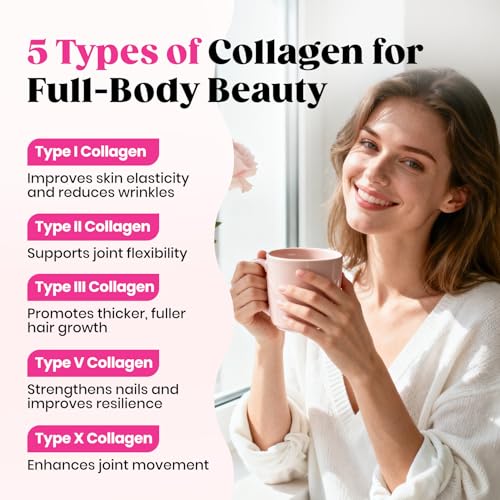 Venture Pal Multi Collagen Protein Powder Type I  II  III  V  X   Hydrolyzed Collagen Peptides MSM   GC & Vitamin C Collagen Supplement for Women & Men   Joint  Hair  Skin & Nail Support   Non GMO
