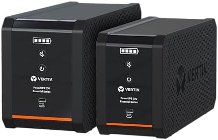 Vertiv Liebert PowerUPS 200 Essential  PSA6E 1500LVT  Line Interactive UPS 1440VA/850W  Battery Backup & Surge Protector  AVR  6 Outlets  USB C A Charging  3 Year Warranty