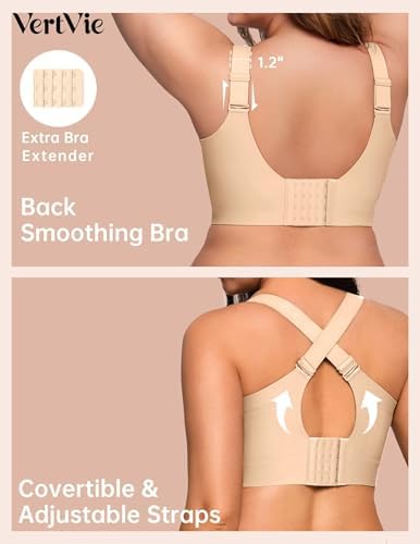 Talla 40 c Vertvie Jelly Bras for Women Plus Size Minimizer Soft Wireless Push Up Bra Full Supportive Older Lift Back Coverage Bralette