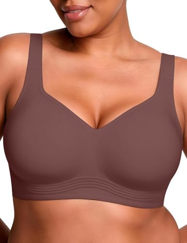 Talla 40 c Vertvie Jelly Bras for Women Plus Size Minimizer Soft Wireless Push Up Bra Full Supportive Older Lift Back Coverage Bralette