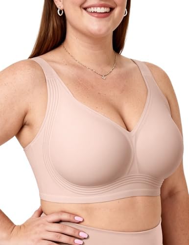 Talla 40 c Vertvie Jelly Bras for Women Plus Size Minimizer Soft Wireless Push Up Bra Full Supportive Older Lift Back Coverage Bralette