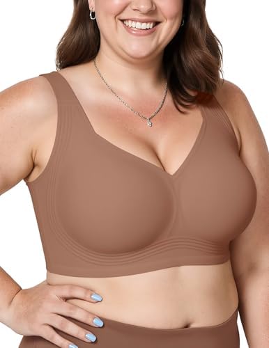 Talla 40 c Vertvie Jelly Bras for Women Plus Size Minimizer Soft Wireless Push Up Bra Full Supportive Older Lift Back Coverage Bralette