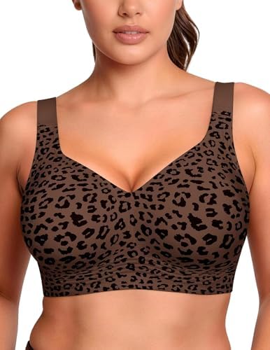 Talla 40 c Vertvie Jelly Bras for Women Plus Size Minimizer Soft Wireless Push Up Bra Full Supportive Older Lift Back Coverage Bralette