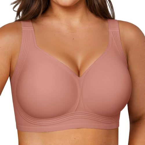 Talla 40 c Vertvie Jelly Bras for Women Plus Size Minimizer Soft Wireless Push Up Bra Full Supportive Older Lift Back Coverage Bralette