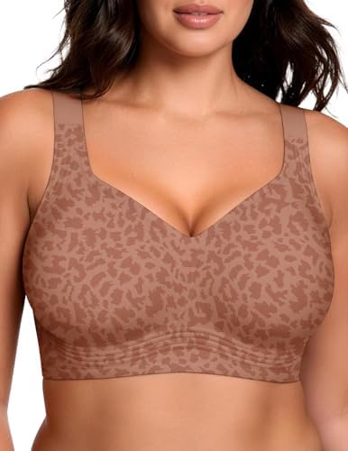Talla 40 c Vertvie Jelly Bras for Women Plus Size Minimizer Soft Wireless Push Up Bra Full Supportive Older Lift Back Coverage Bralette