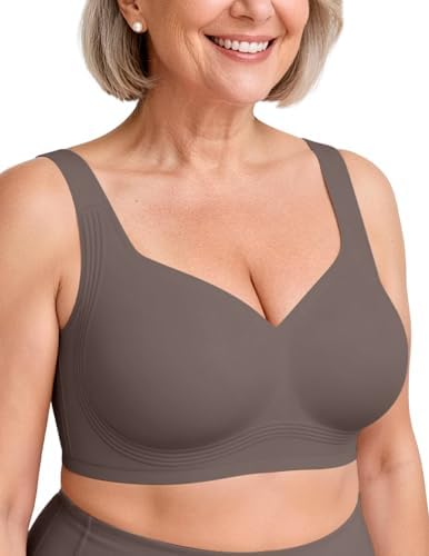 Talla 40 c Vertvie Jelly Bras for Women Plus Size Minimizer Soft Wireless Push Up Bra Full Supportive Older Lift Back Coverage Bralette