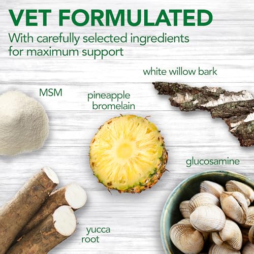 Vet s Best Dog Pain Relief Supplement  Natural Aspirin Alternative for Hip & Joint Support  Arthritis & Aches Relief Tablets for Dogs  150 Count