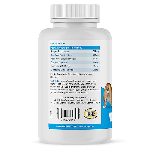 Vetnique Glandex Dog Fiber Supplement Powder for Anal Glands with Pumpkin  Digestive Enzymes & Probiotics   Vet Recommended  Regular or Advanced Strength    Boot The Scoot  5 5 oz  Vegan Salmon 