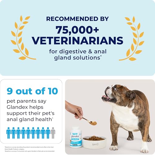 Vetnique Glandex Dog Fiber Supplement Powder for Anal Glands with Pumpkin Digestive Enzymes & Probiotics Vet Recommended Regular or Advanced Strength Boot The Scoot 5 5 oz Vegan Salmon