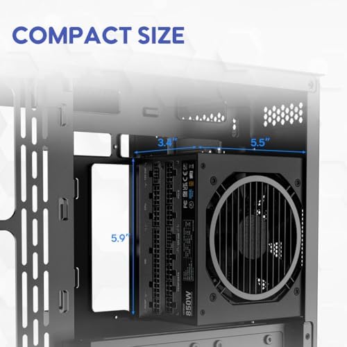 Vetroo 850W Power Supply Dual PCIe 5 1 ATX 3 1 Ready  80 Plus Gold Full Modular  Quiet Operation with 120mm FDB Fan  10 Year Warranty   Black