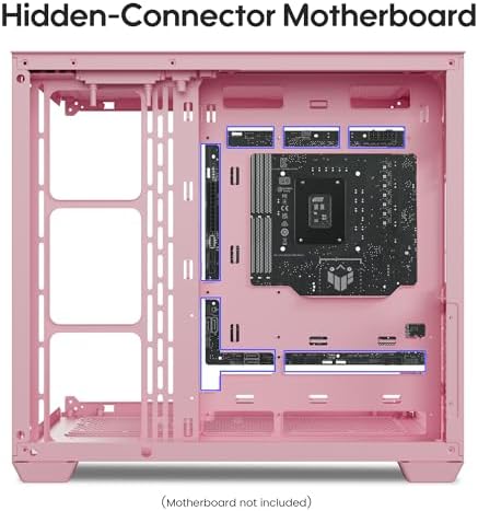 Vetroo AL900 ATX PC Case with 270  Full View Tempered Glass  Pre Installed ARGB & PWM FDB Fan  Supports 360mm Radiator & 10 Fans  Type C Ready  for 50 Series GPUs  Pink 