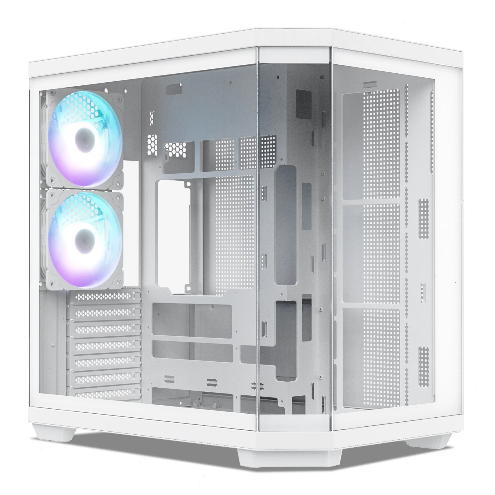 Vetroo CT3 ATX Mid Tower Gaming Computer PC Case   White