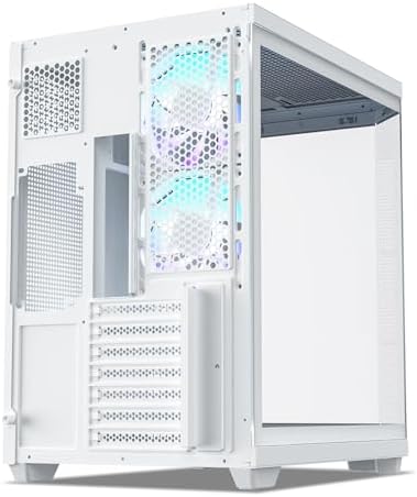 Vetroo CT3 ATX Mid Tower Gaming Computer PC Case  Dual Chamber Panoramic Tempered Glass  Supports 360mm Radiator & 11 Fans  Up to 410mm GPU  Type C Ready  High Airflow for 50 Series GPUs  White 