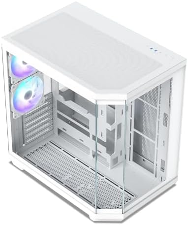 Vetroo CT3 ATX Mid Tower Gaming Computer PC Case  Dual Chamber Panoramic Tempered Glass  Supports 360mm Radiator & 11 Fans  Up to 410mm GPU  Type C Ready  High Airflow for 50 Series GPUs  White 