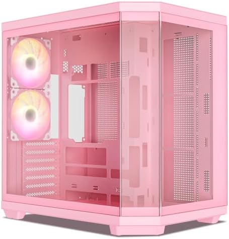 Vetroo CT3 ATX Mid Tower Gaming Computer PC Case  Dual Chamber Panoramic Tempered Glass  Supports 360mm Radiator & 11 Fans  Up to 410mm GPU  Type C Ready  High Airflow for 50 Series GPUs  White 