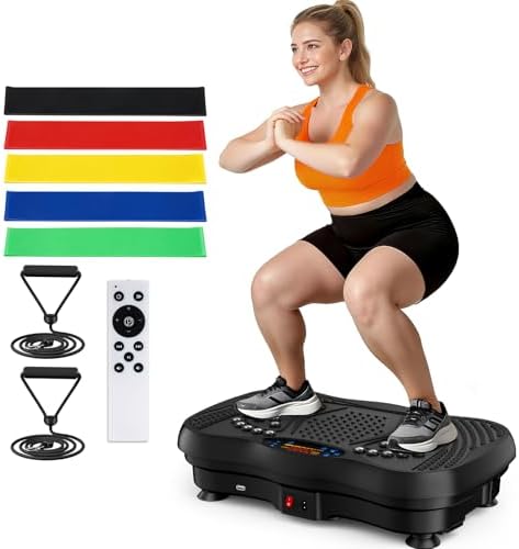 Máquina de ejercicios con placa de vibración, 130 niveles de entrenamiento de cuerpo completo, placa vibratoria para drenaje linfático, pérdida de peso, plataforma de agitación de capacidad de
