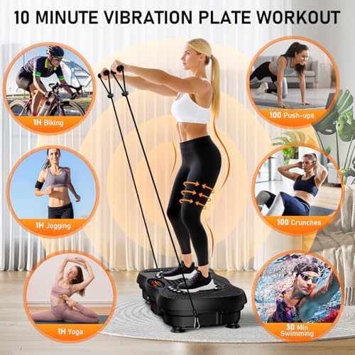 Máquina de ejercicios con placa de vibración, 130 niveles de entrenamiento de cuerpo completo, placa vibratoria para drenaje linfático, pérdida de peso, plataforma de agitación de capacidad de