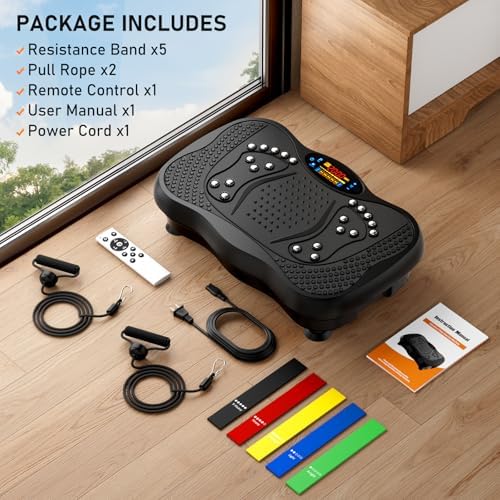 Máquina de ejercicios con placa de vibración, 130 niveles de entrenamiento de cuerpo completo, placa vibratoria para drenaje linfático, pérdida de peso, plataforma de agitación de capacidad de