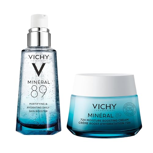 Vichy Mineral 89 Booster  Pure Hyaluronic Acid Serum for Face with Volcanic Mineral Water for Skin Barrier Repair  Plumps & Hydrates  Lightweight Moisturizing Gel  Oil Free  Non Sticky