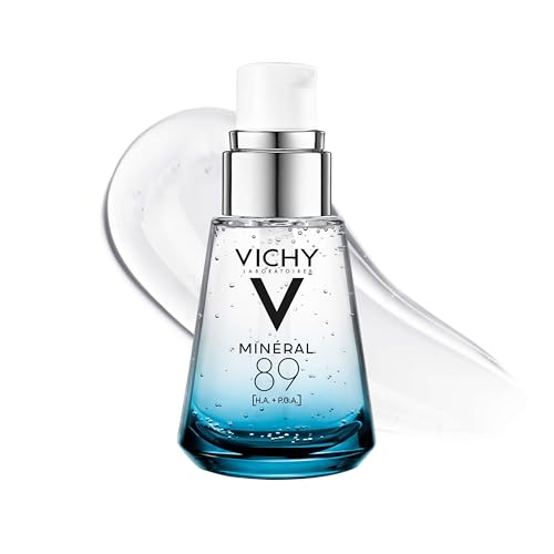 Vichy Mineral 89 Booster  Pure Hyaluronic Acid Serum for Face with Volcanic Mineral Water for Skin Barrier Repair  Plumps & Hydrates  Lightweight Moisturizing Gel  Oil Free  Non Sticky