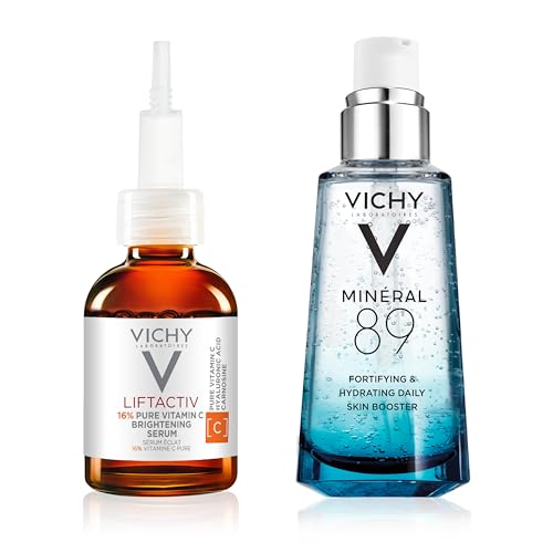 Vichy Mineral 89 Booster  Pure Hyaluronic Acid Serum for Face with Volcanic Mineral Water for Skin Barrier Repair  Plumps & Hydrates  Lightweight Moisturizing Gel  Oil Free  Non Sticky