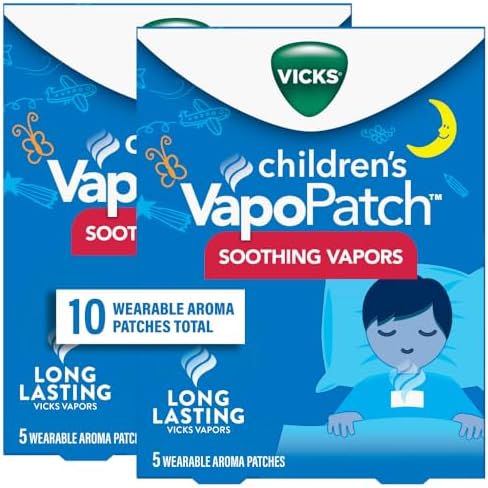 Vicks Childrens VapoPatch  Wearable Mess Free Aroma Patch  Soothing & Comforting Non Medicated Vicks Vapors  For Children Ages 6   5ct   Pack of 2