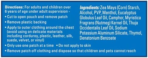 Vicks Childrens VapoPatch  Wearable Mess Free Aroma Patch  Soothing & Comforting Non Medicated Vicks Vapors  For Children Ages 6   5ct   Pack of 2