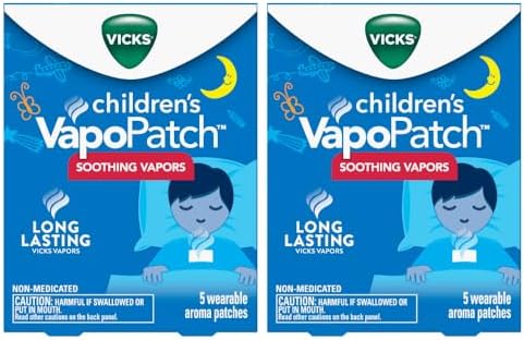 Vicks Childrens VapoPatch  Wearable Mess Free Aroma Patch  Soothing & Comforting Non Medicated Vicks Vapors  For Children Ages 6   5ct   Pack of 2