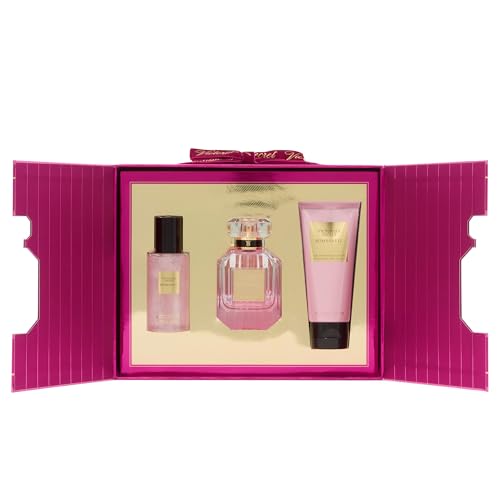 Victorias Secret Bombshell 3 Piece Luxe Fragrance Gift Set  1 7 oz  Eau de Parfum  Travel Lotion & Shimmer Mist