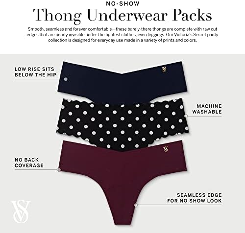 Talla XS, Victoria's Secret - Tanga invisible para mujer, bragas para mujer, paquete múltiple (XS-XXL)