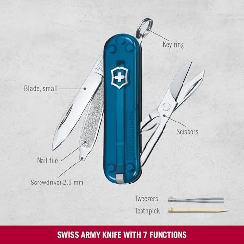 Victorinox Classic SD Swiss Army Knife  Compact 7 Function Swiss Made Pocket Knife with Small Blade  Screwdriver and Key Ring   Camo