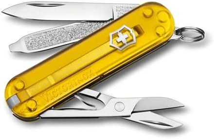 Victorinox Classic SD Swiss Army Knife  Compact 7 Function Swiss Made Pocket Knife with Small Blade  Screwdriver and Key Ring   Camo