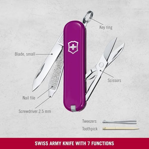 Victorinox Classic SD Swiss Army Knife  Compact 7 Function Swiss Made Pocket Knife with Small Blade  Screwdriver and Key Ring   Camo