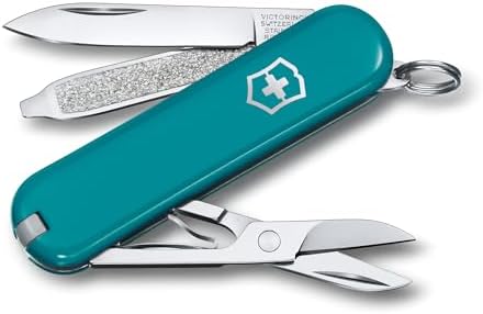 Victorinox Classic SD Swiss Army Knife  Compact 7 Function Swiss Made Pocket Knife with Small Blade  Screwdriver and Key Ring   Camo