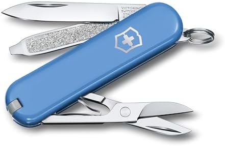 Victorinox Classic SD Swiss Army Knife  Compact 7 Function Swiss Made Pocket Knife with Small Blade  Screwdriver and Key Ring   Camo