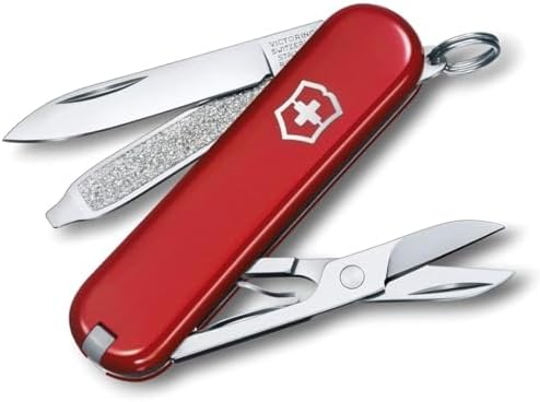 Victorinox Classic SD Swiss Army Knife  Compact 7 Function Swiss Made Pocket Knife with Small Blade  Screwdriver and Key Ring   Camo