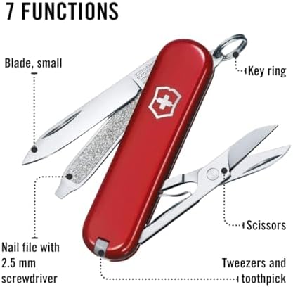 Victorinox Classic SD Swiss Army Knife  Compact 7 Function Swiss Made Pocket Knife with Small Blade  Screwdriver and Key Ring   Camo