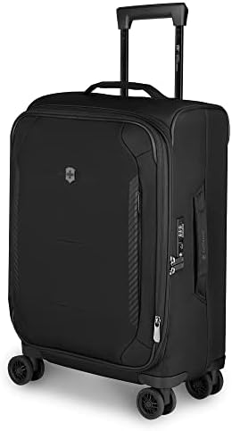 Victorinox Crosslight Frequent Flyer Plus Softside Carry On   Lightweight Rolling Suitcase for Travel Essentials   Expandable Luggage with Foldable Organizer   46 Liter  Black
