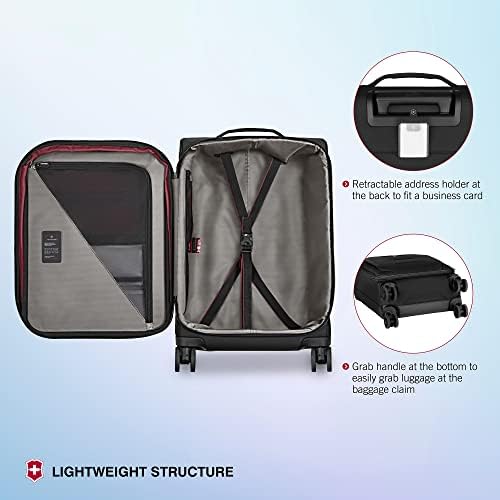 Victorinox Crosslight Frequent Flyer Plus Softside Carry On   Lightweight Rolling Suitcase for Travel Essentials   Expandable Luggage with Foldable Organizer   46 Liter  Black