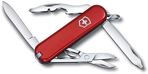 Victorinox Rambler Swiss Army Knife  Compact  10 Functions  Swiss Made Pocket Knife with Magnetic Phillips Screwdriver  Scissors and Tweezers   Red
