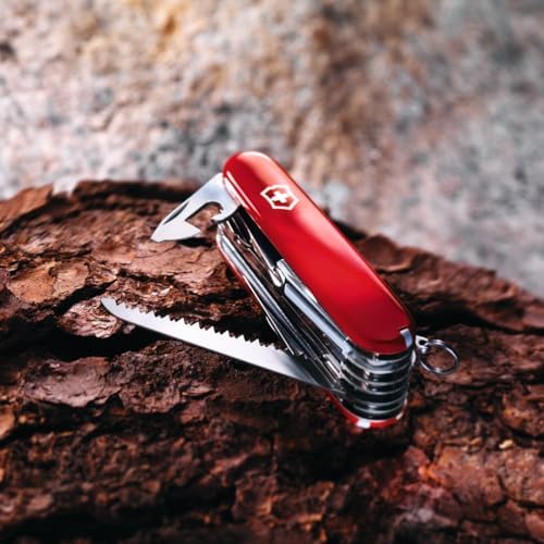 Victorinox Rambler Swiss Army Knife  Compact  10 Functions  Swiss Made Pocket Knife with Magnetic Phillips Screwdriver  Scissors and Tweezers   Red