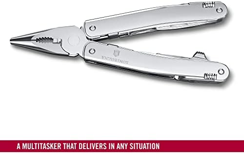 Victorinox Swiss Tool Spirit MX Swiss Army Knife  24 Function Swiss Made Multitool with Large Blade  Pliers and Wire Cutter   Silver with Nylon Pouch